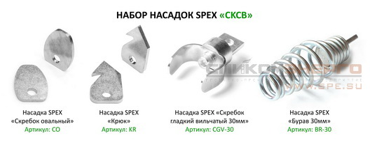 Набор прочистных насадок SPEX CKCB